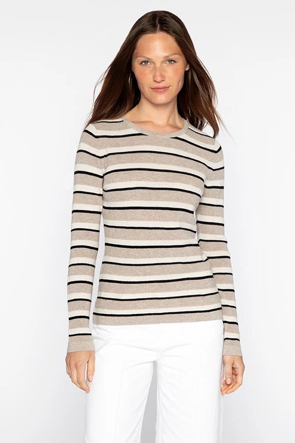 Thermal Stripe Crew Pullover Easy Fit Sporty Comfort