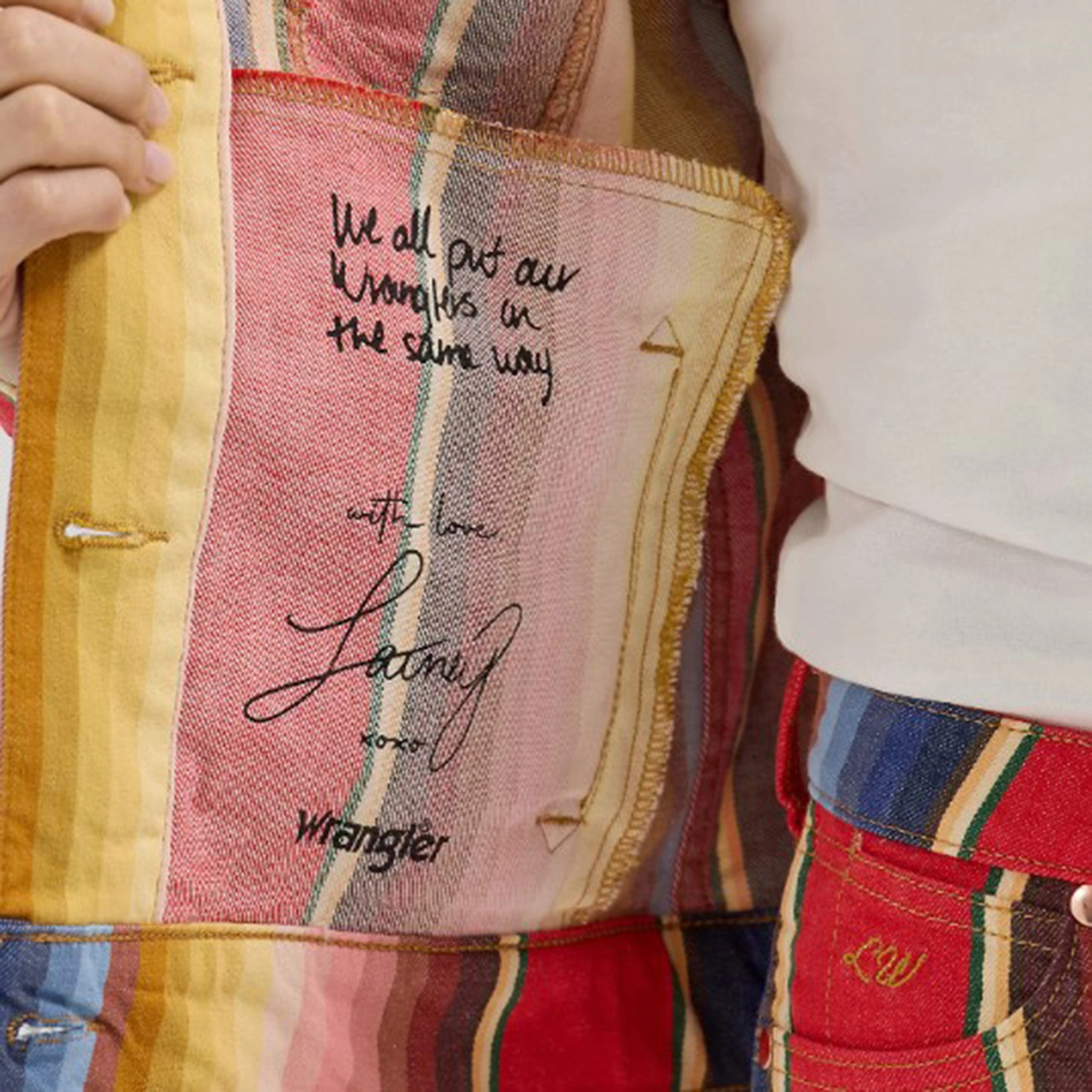 Adjustable Drawstring Waist Lainey Wilson Collection from Wrangler - Serape Denim Jacket