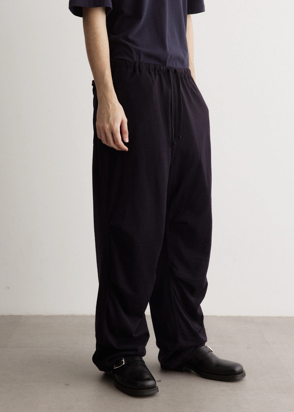 Durable Comfort Wool Knit Knee Tucked Pants