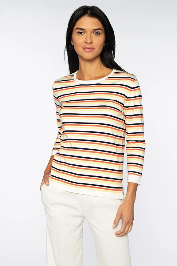 Three Quarter Sleeve Crew Sporty Layers slim fit