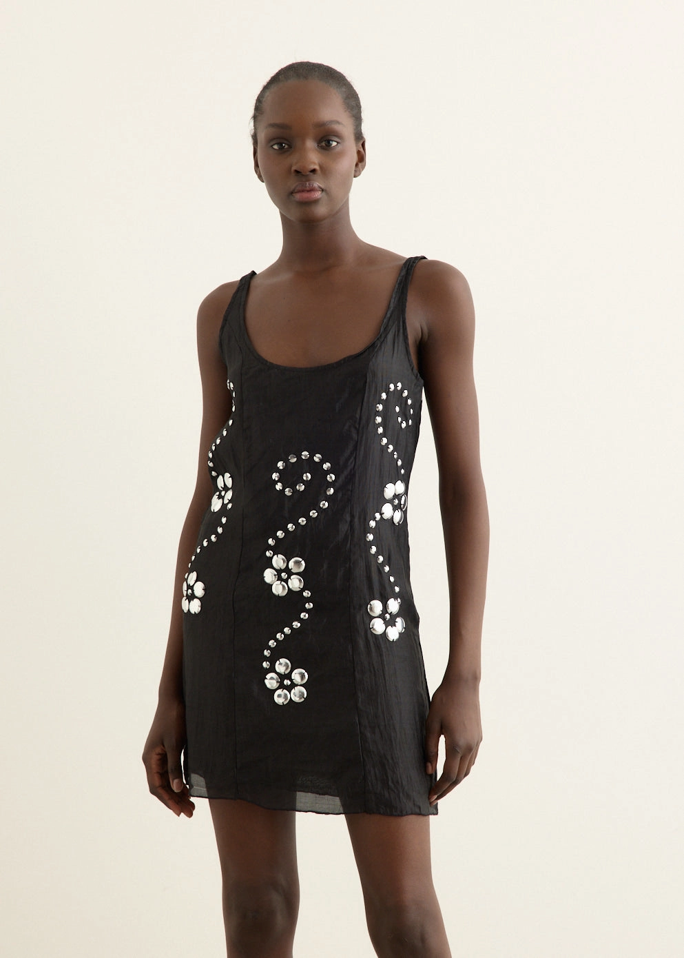 Playful design piece breathable-mesh Claude Studs Mini Dress