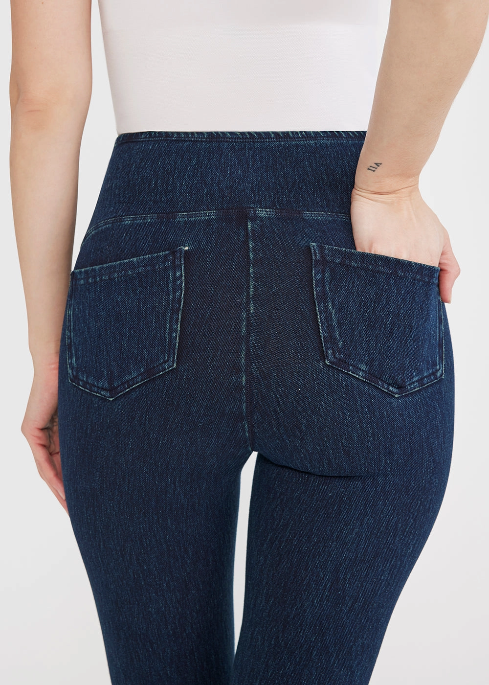 Fit Shape Remy Cropped Denim Shaping Legging w/ Released Hem - True Indigo