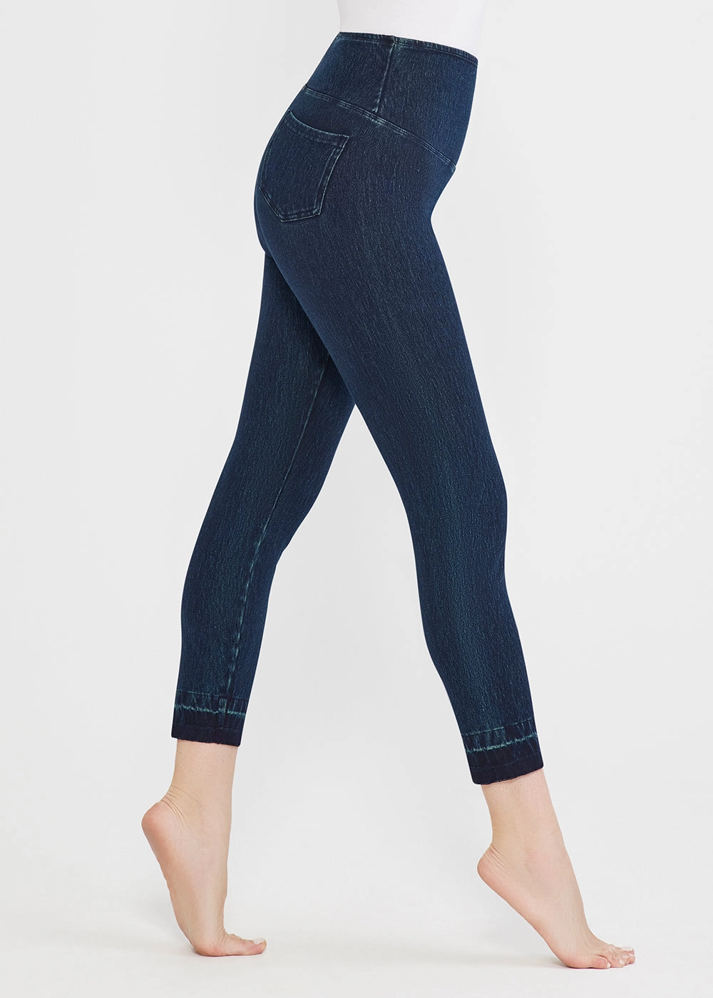 Studio Wear Remy Cropped Denim Shaping Legging w/ Released Hem - True Indigo