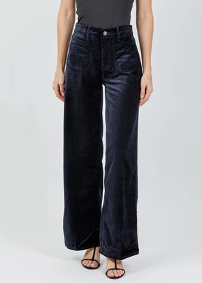 Hidden pockets Stylish Waistband Le Slim Palazzo Modernist Pocket Jeans - Navy Velvet