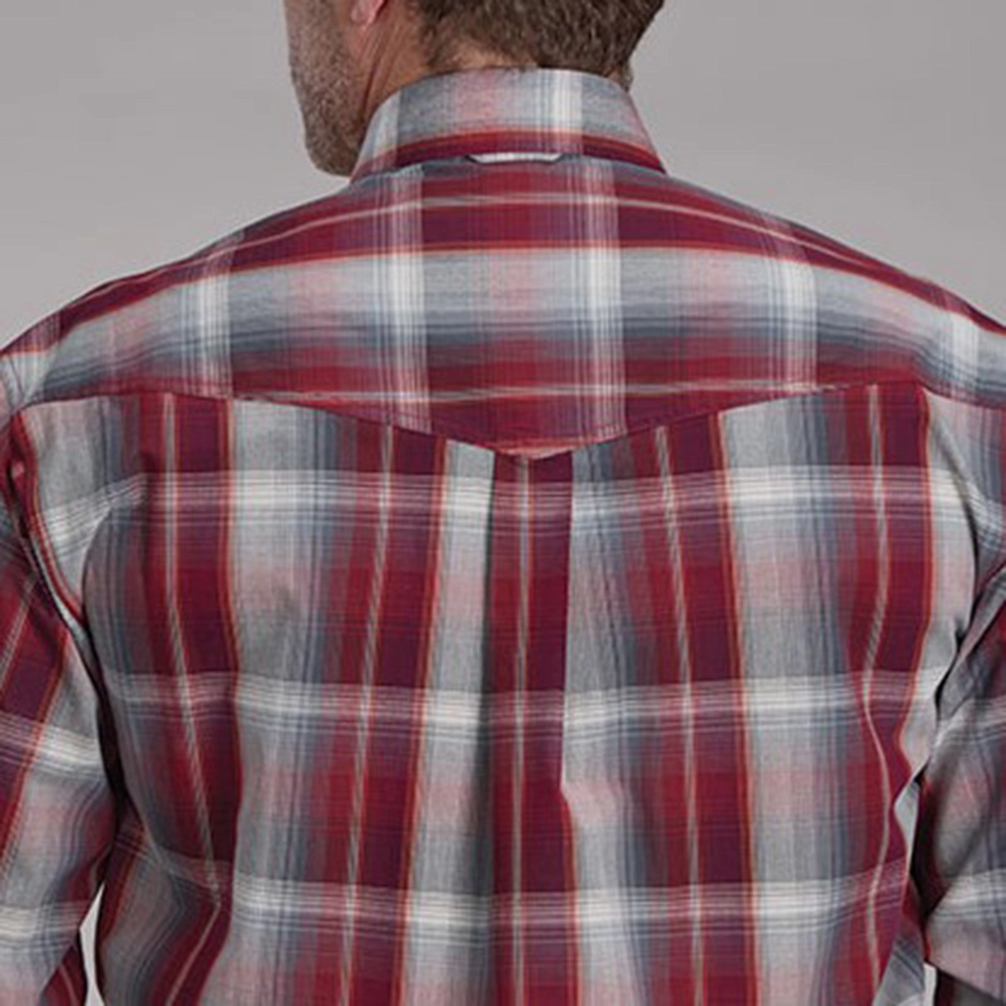 Everyday Layer Roper Men's Wine & Grey Plaid Shirt