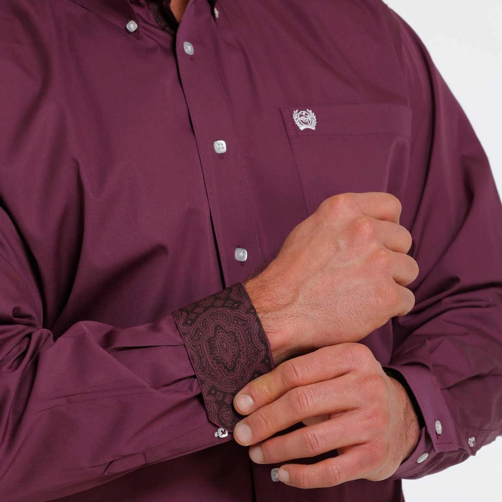 Cinch Men's Purple Shirt Easy Styling