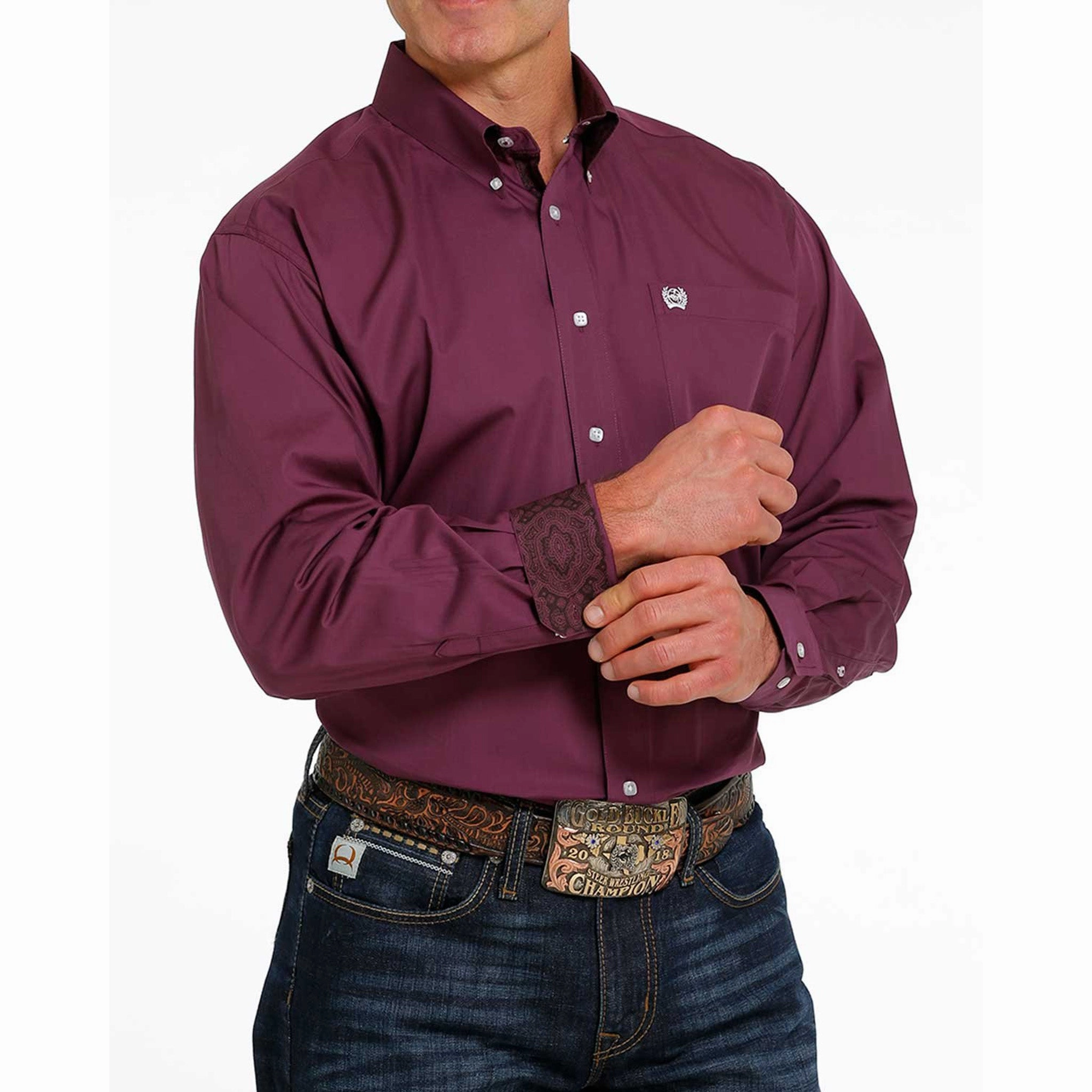 Spring Trend Cinch Men's Purple Shirt