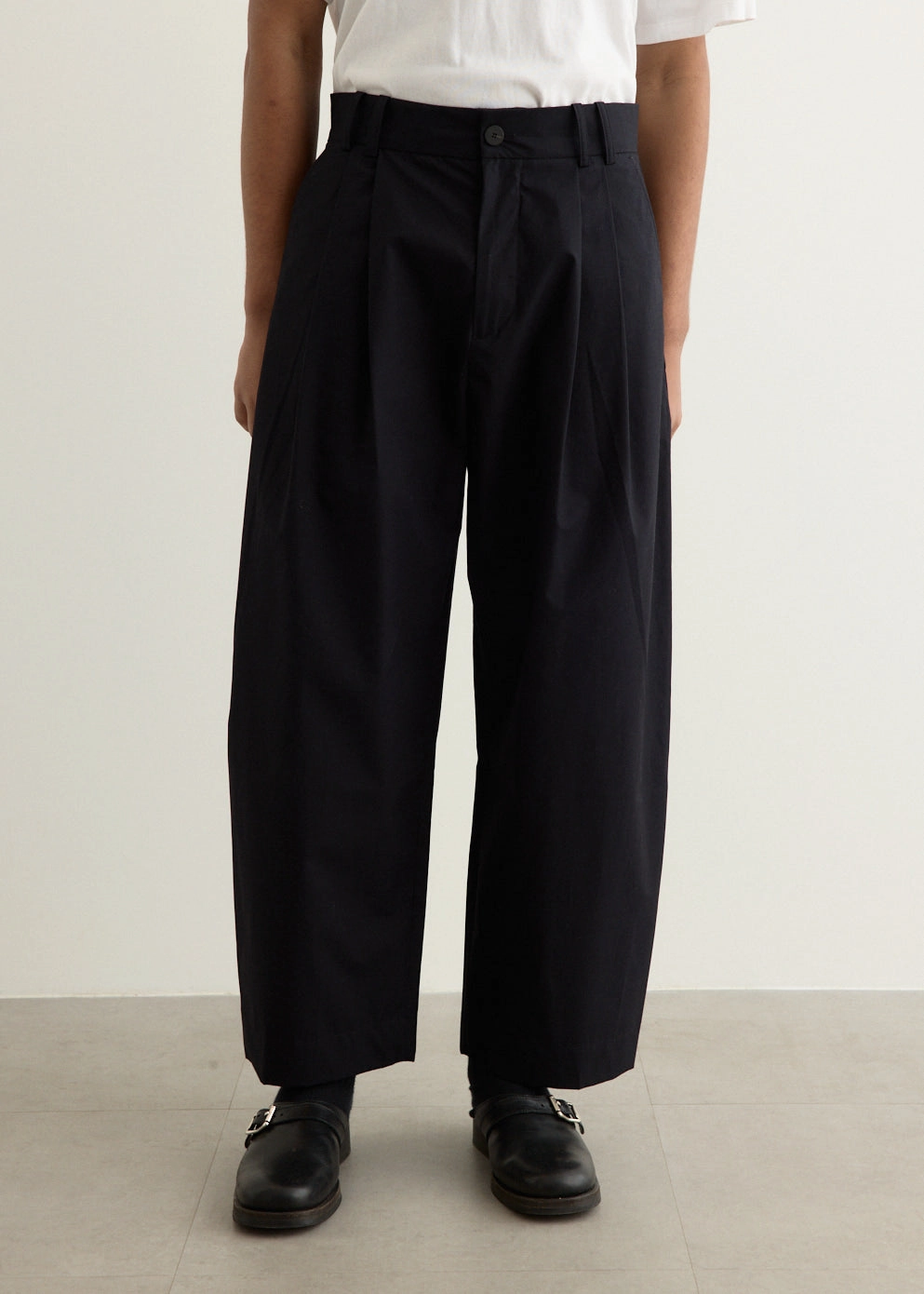 Yale Cotton Double Pleat Volume Pants Fresh Fit