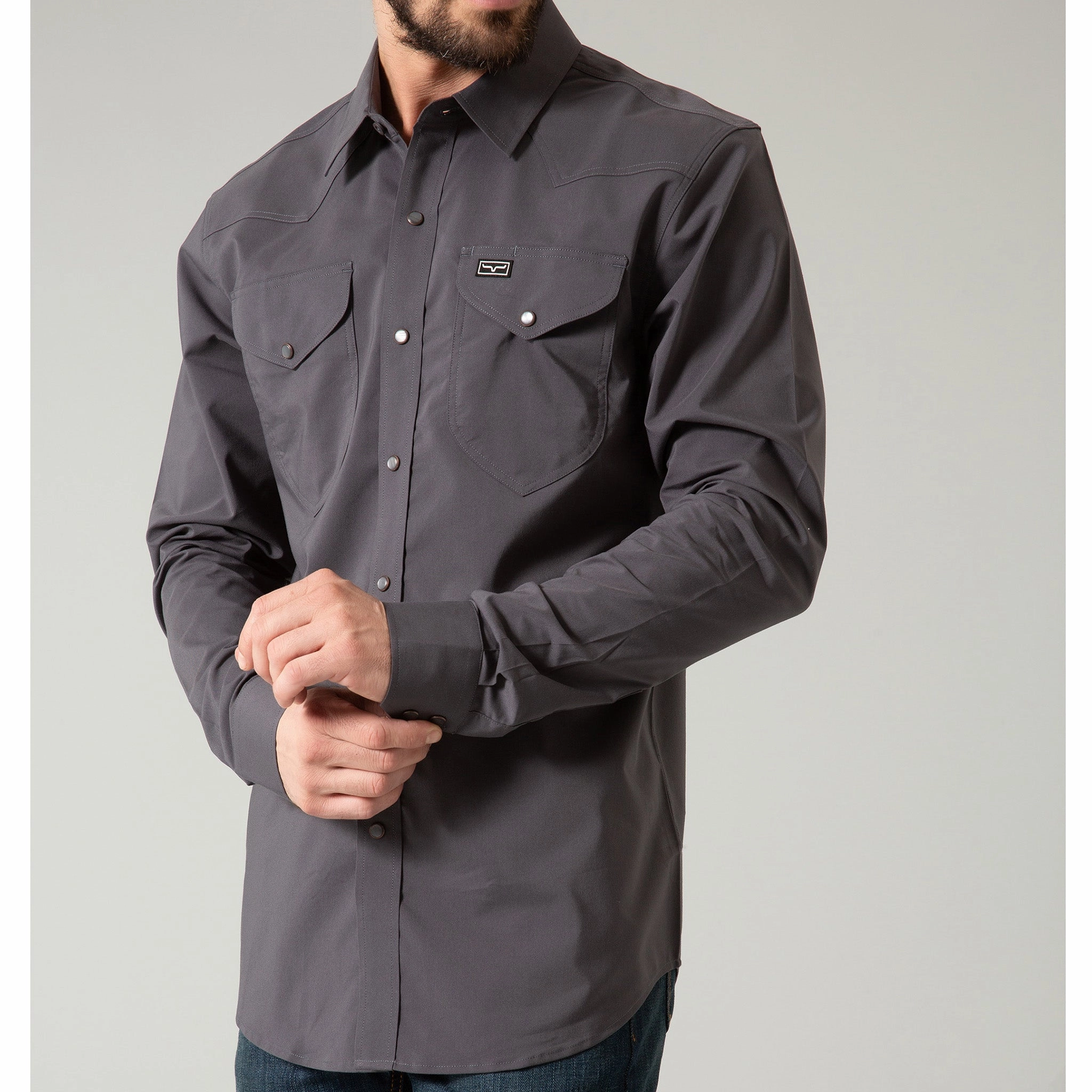 Advanced Moisture Management Kimes Men's Charcoal Blackout Shirt
