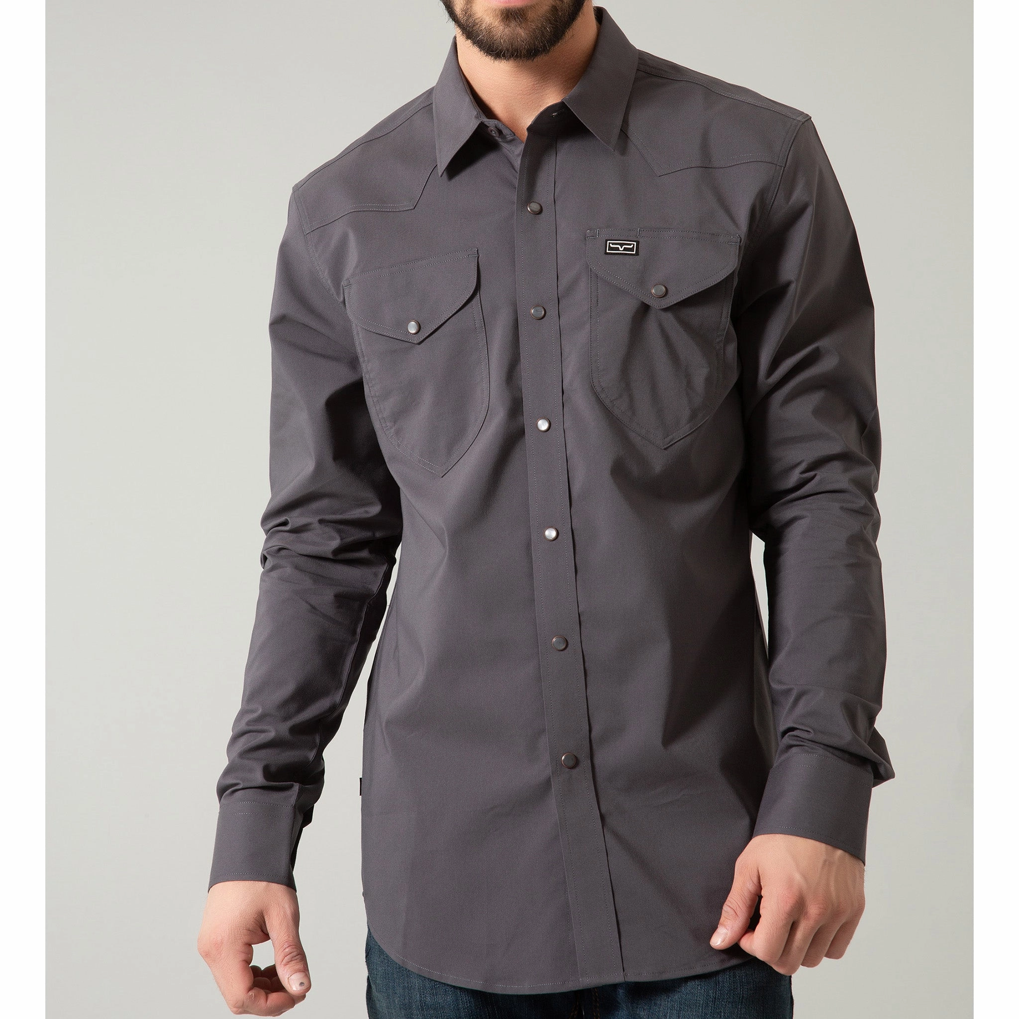Relaxed Design Kimes Men's Charcoal Blackout Shirt