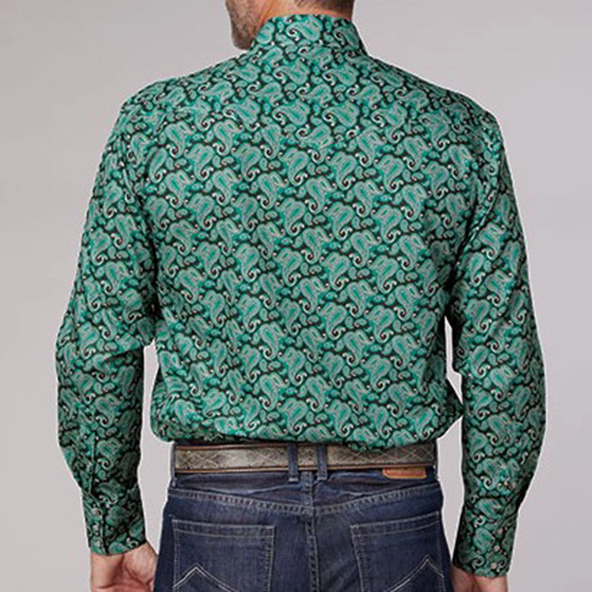 Roper Men's Green Paisley Long Sleeve tall size Seasonal Style