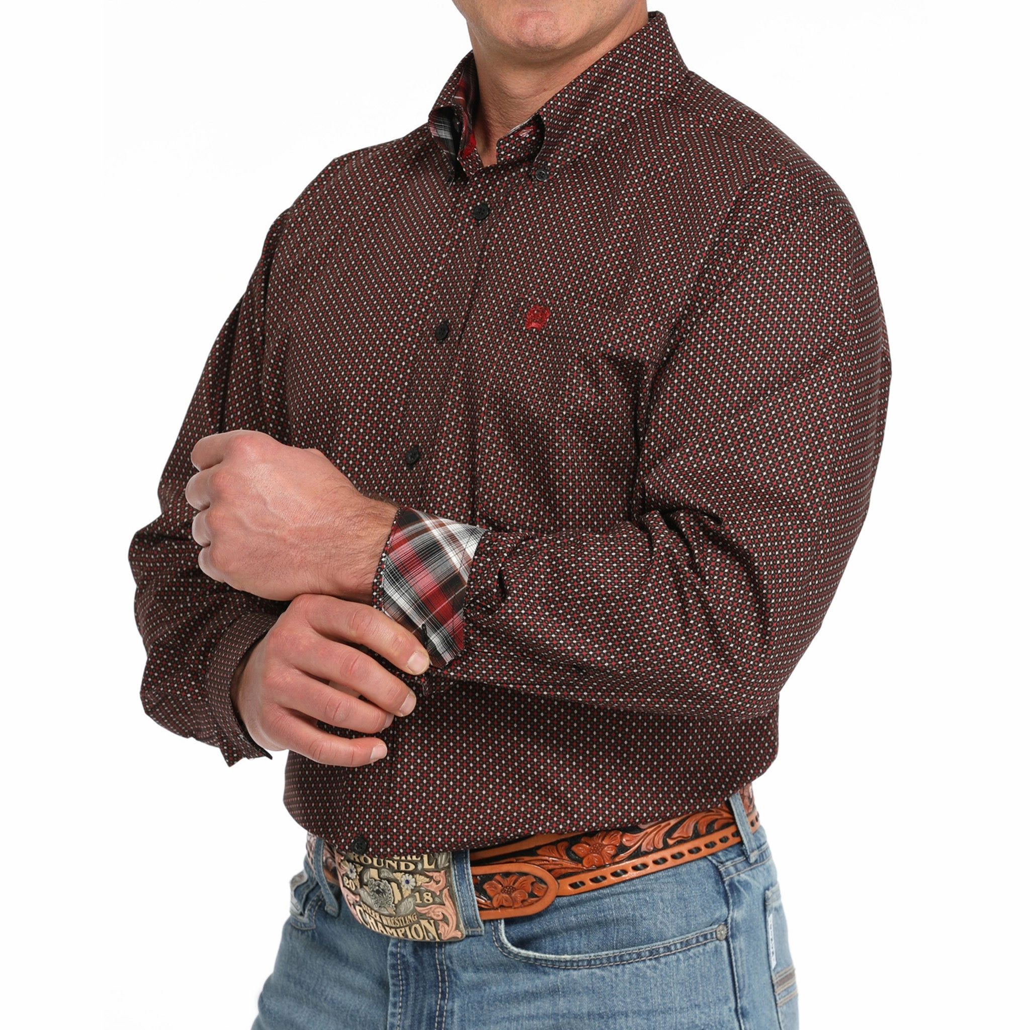 Versatile Outfit Cinch Men's Geo Print Button Down