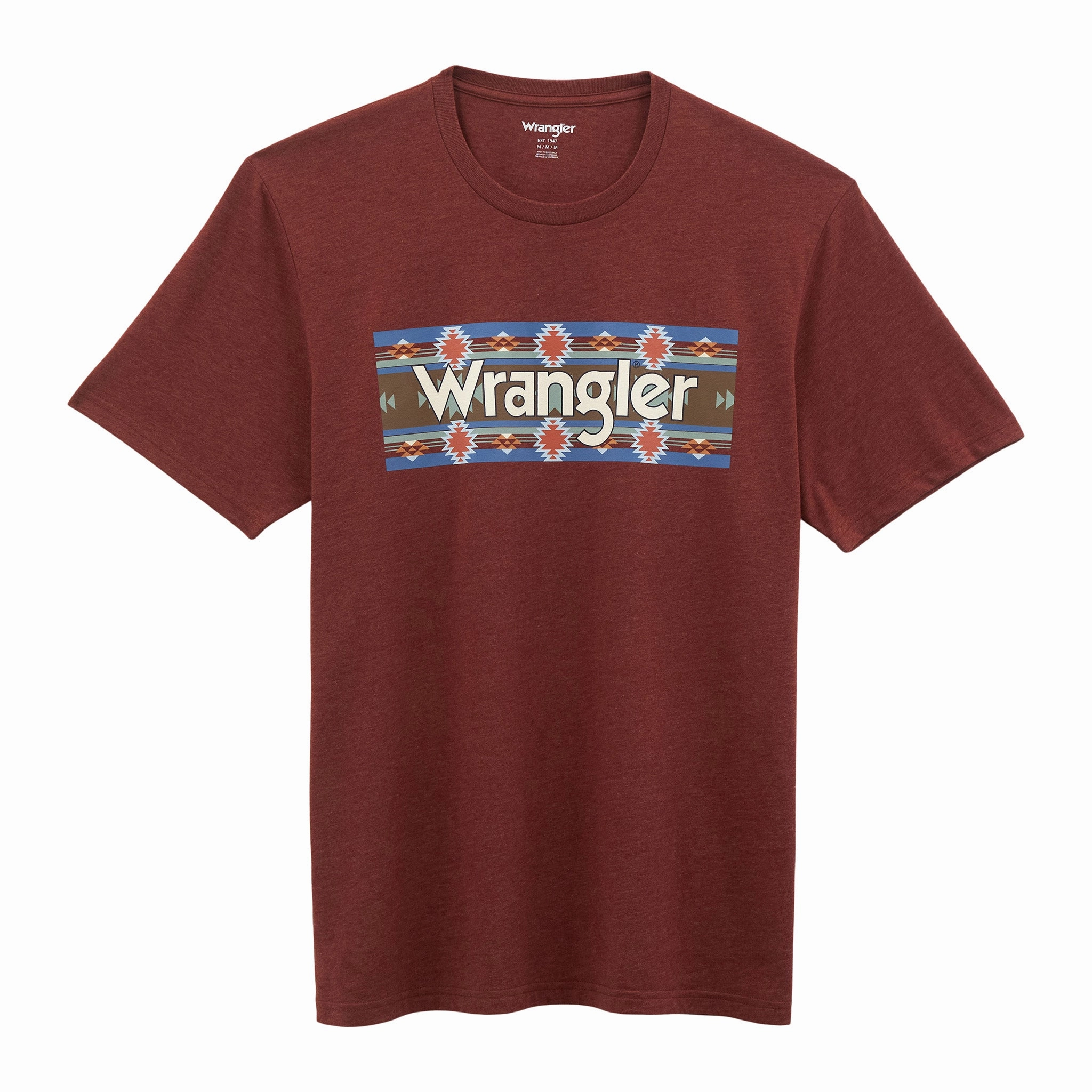 Wrangler Men's Brown Heather Aztec Tee All-day Comfort