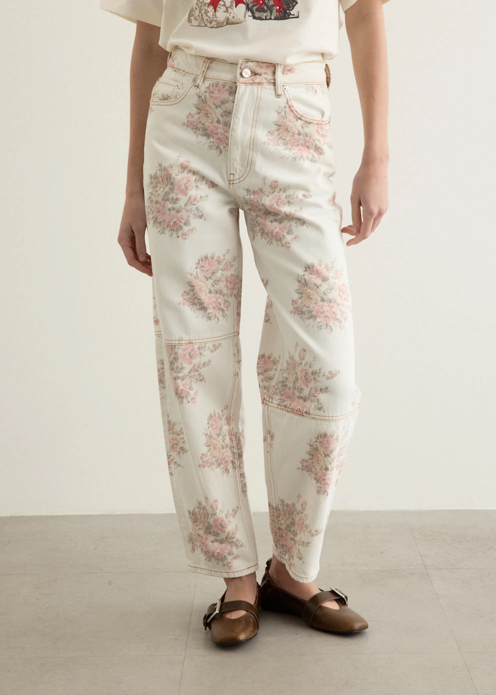 Quick Outfit Print Denim Stary Jeans