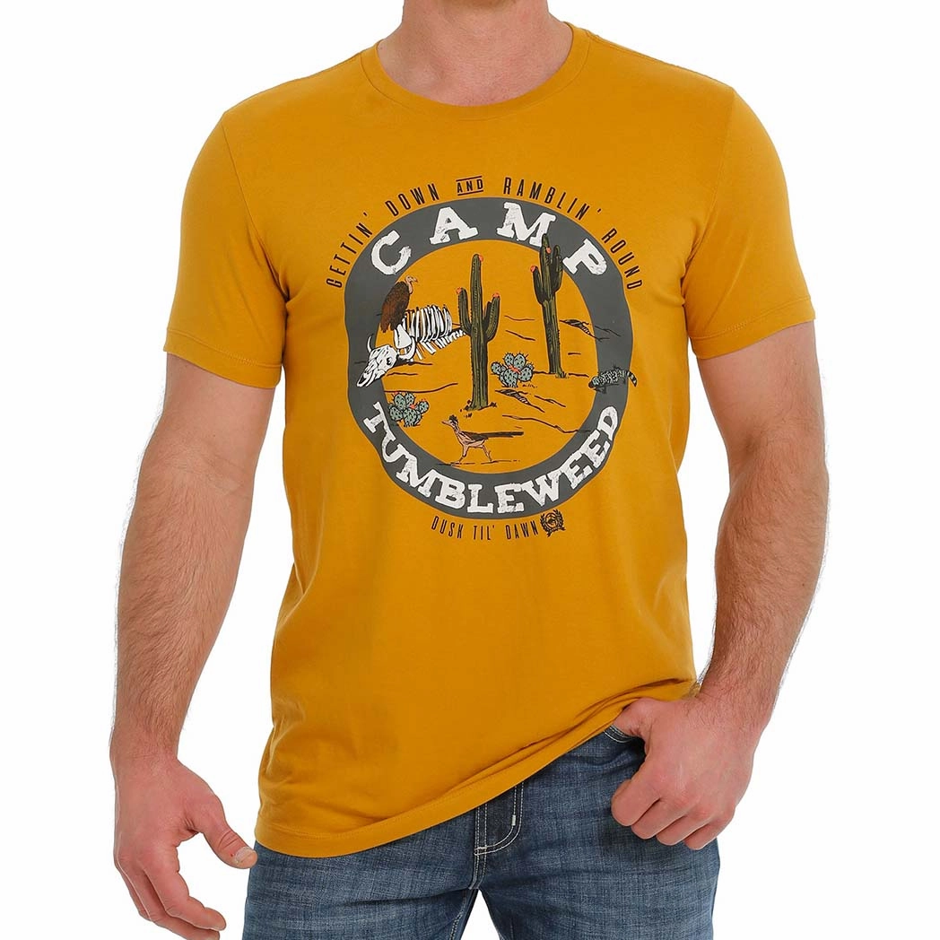 Cinch Gold Tumbleweed Tee Asymmetrical Cut Metallic Finish