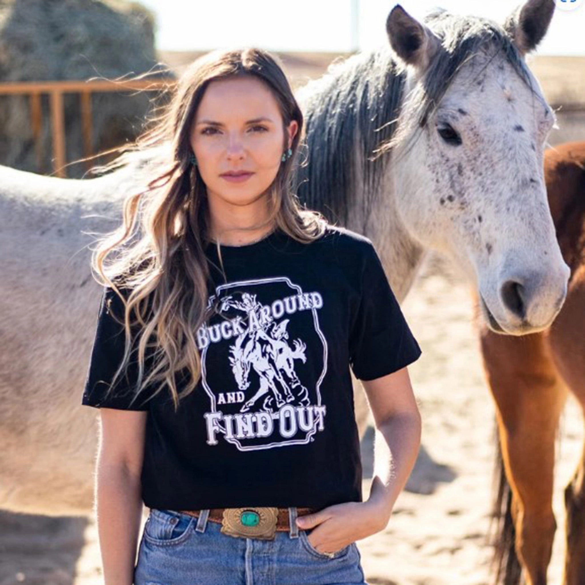 Fashionable Look Urban Trend Black Buck Around and Find Out T-Shirt