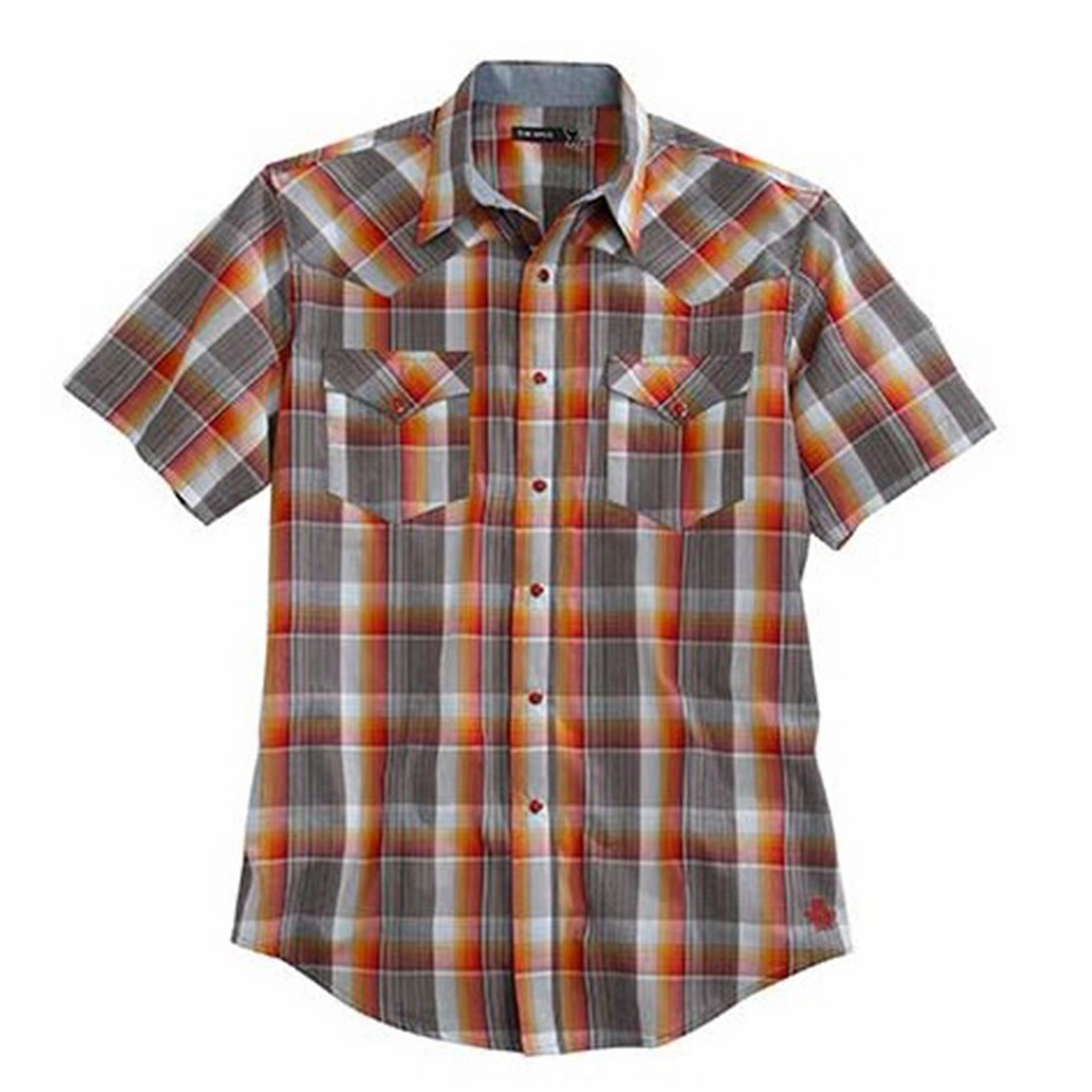 Affordable Luxury Tin Haul Men's Rust/Grey Plaid Shirt
