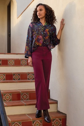 Flexible Knit Fabric Tribal Flowy Dolman Sleeve Blouse- Multiple Prints