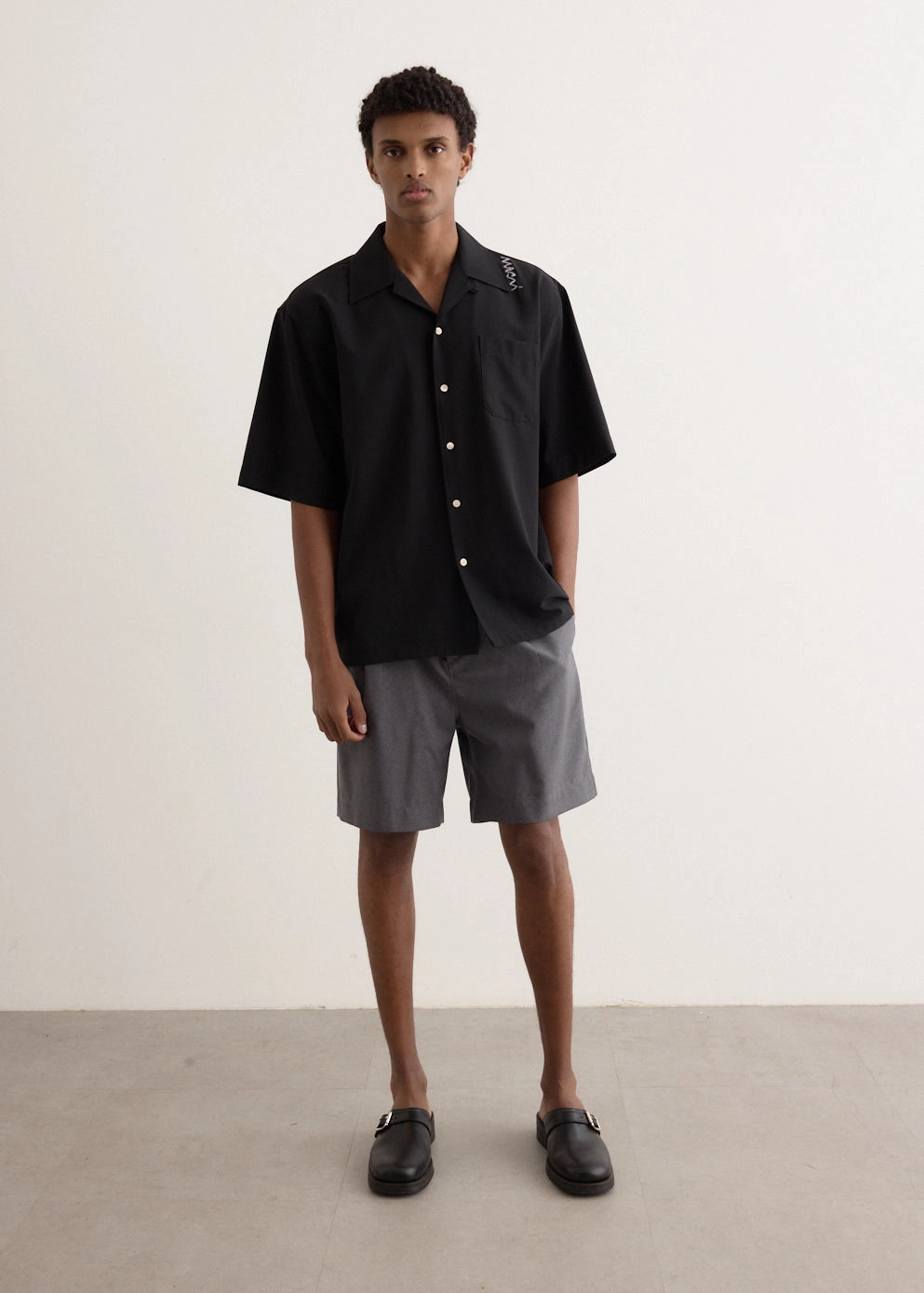 Athletic Look Tropical Wool Pleat Shorts