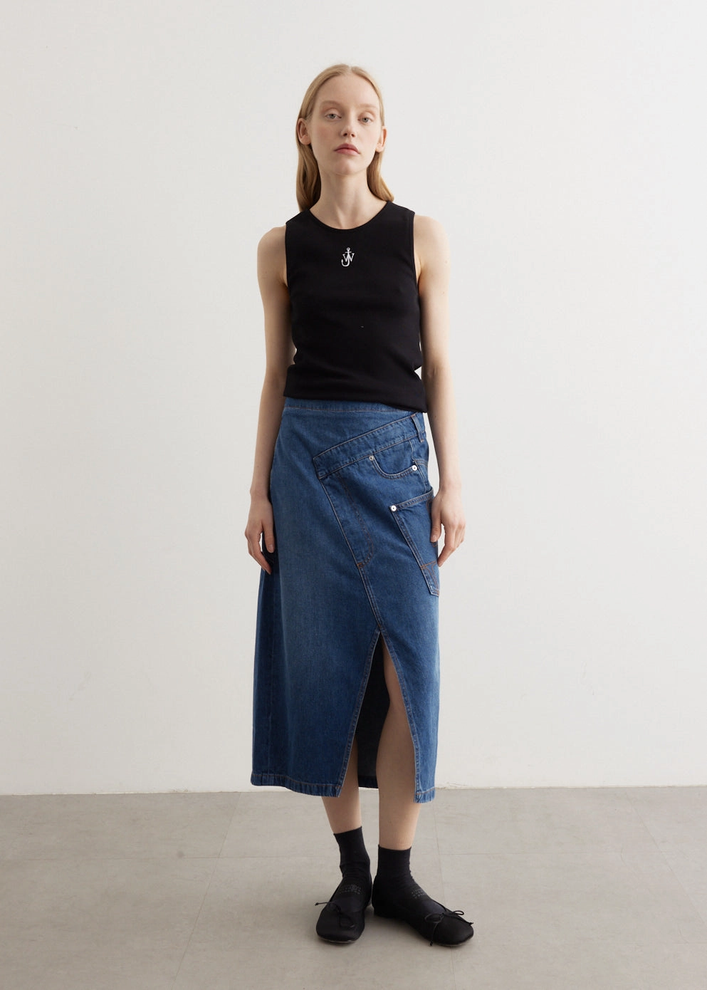Twisted Midi Skirt Elegant Texture