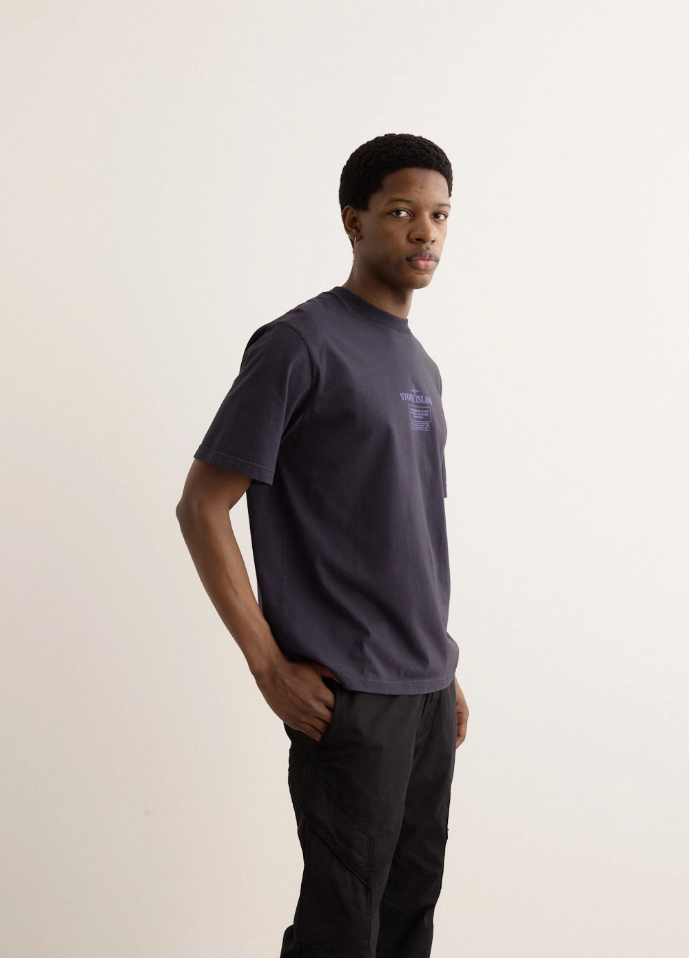 All-Purpose Comfort Two Tone Compass Logo Print T-Shirt