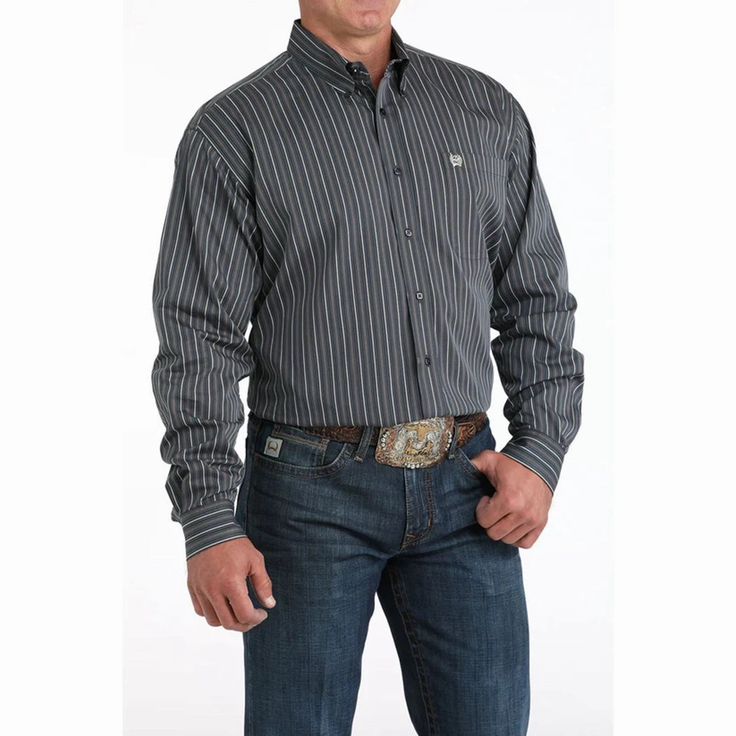 Cinch Men's Striped Long Sleeve Shirt Pastel Shade