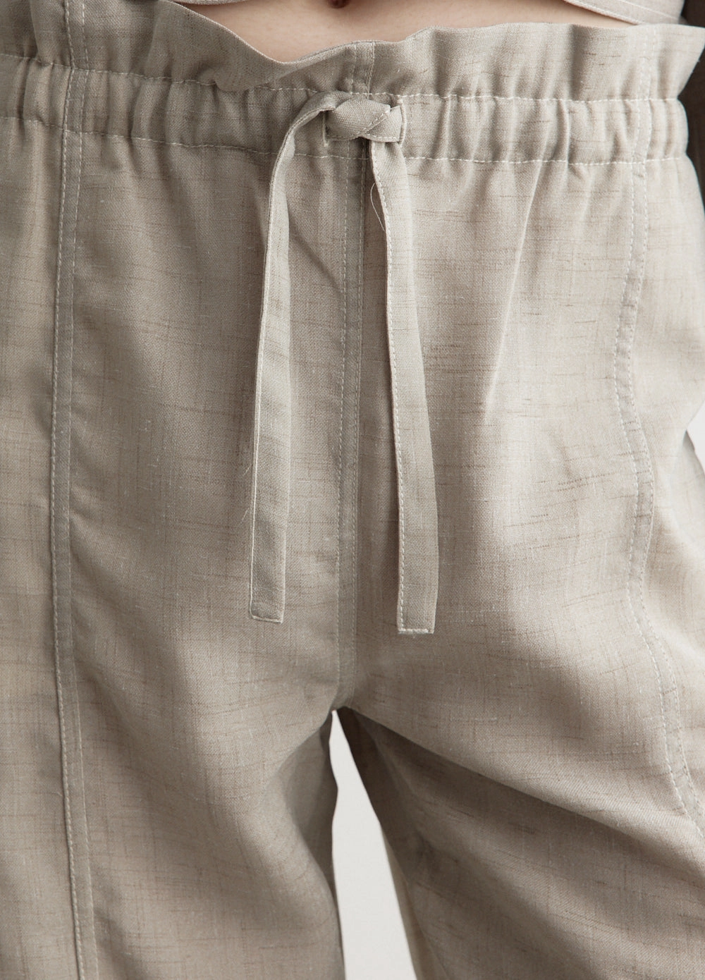 Light Melange Suiting Elasticated Waist Pants Moisture Wicking Technology