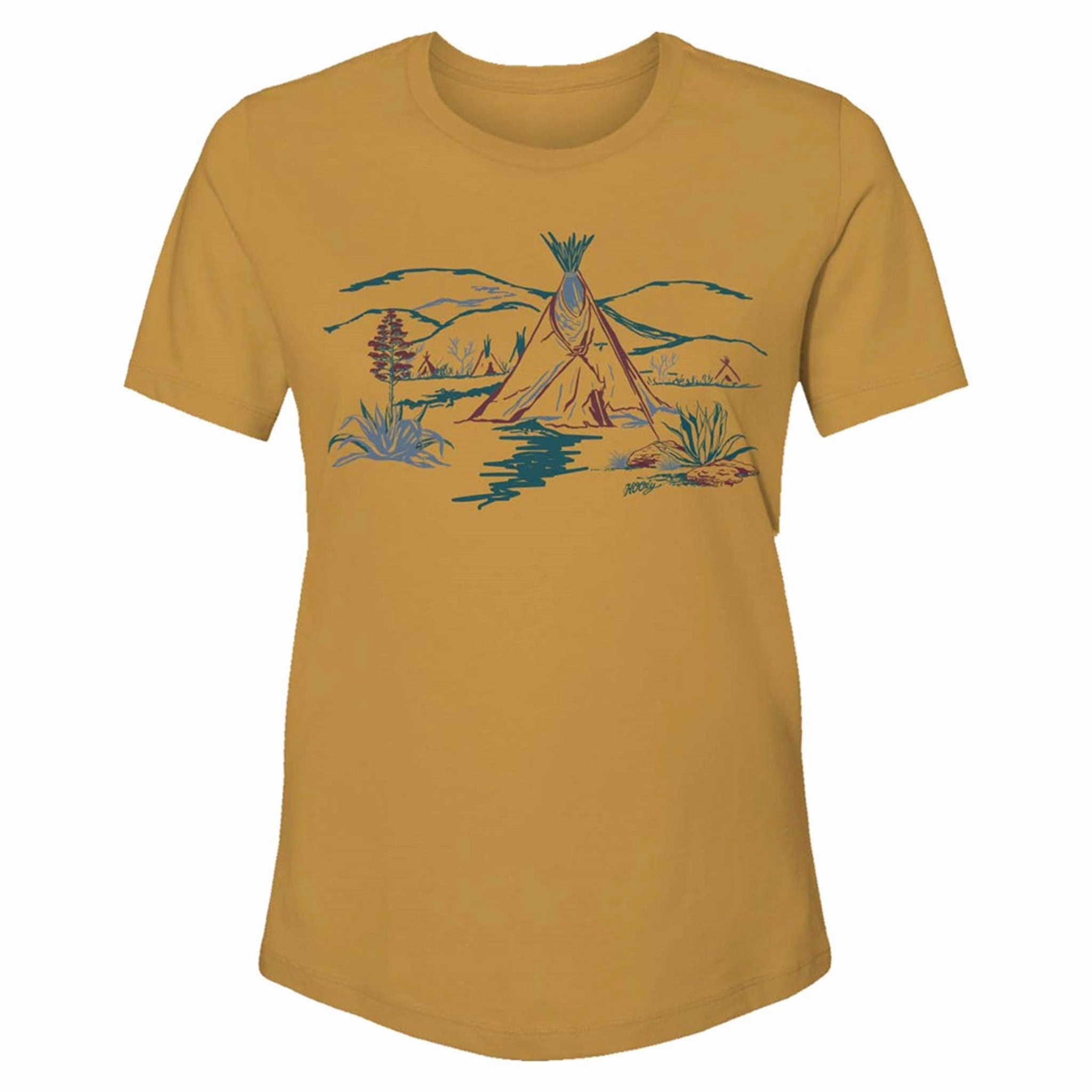 BreathableFabricTech AntiOdorTechnology Hooey Women's Mustard Comanche Tee