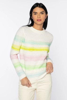 Chic and Warm Painted Stripe Crew