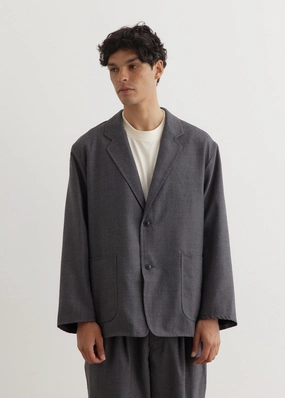 Relaxed Wool Jacket AbrasionResistantSurface Comfy Fit