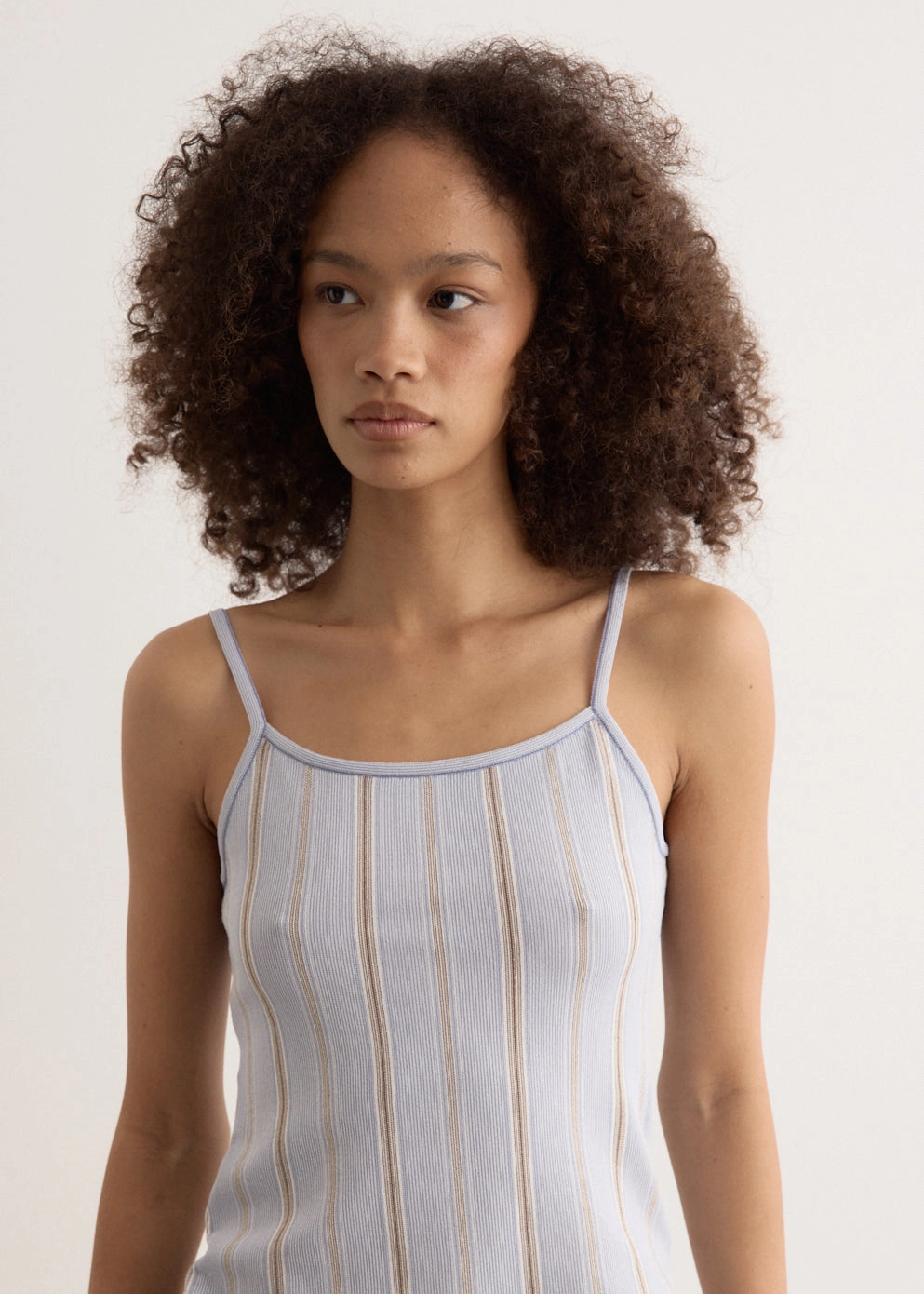 High Street Fashion Stripe Sleeveless Knit Top