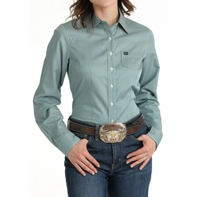 Cinch Women's Tencel Teal Button Down Long Sleeve Compact Thermal Insulation NonToxic Certification