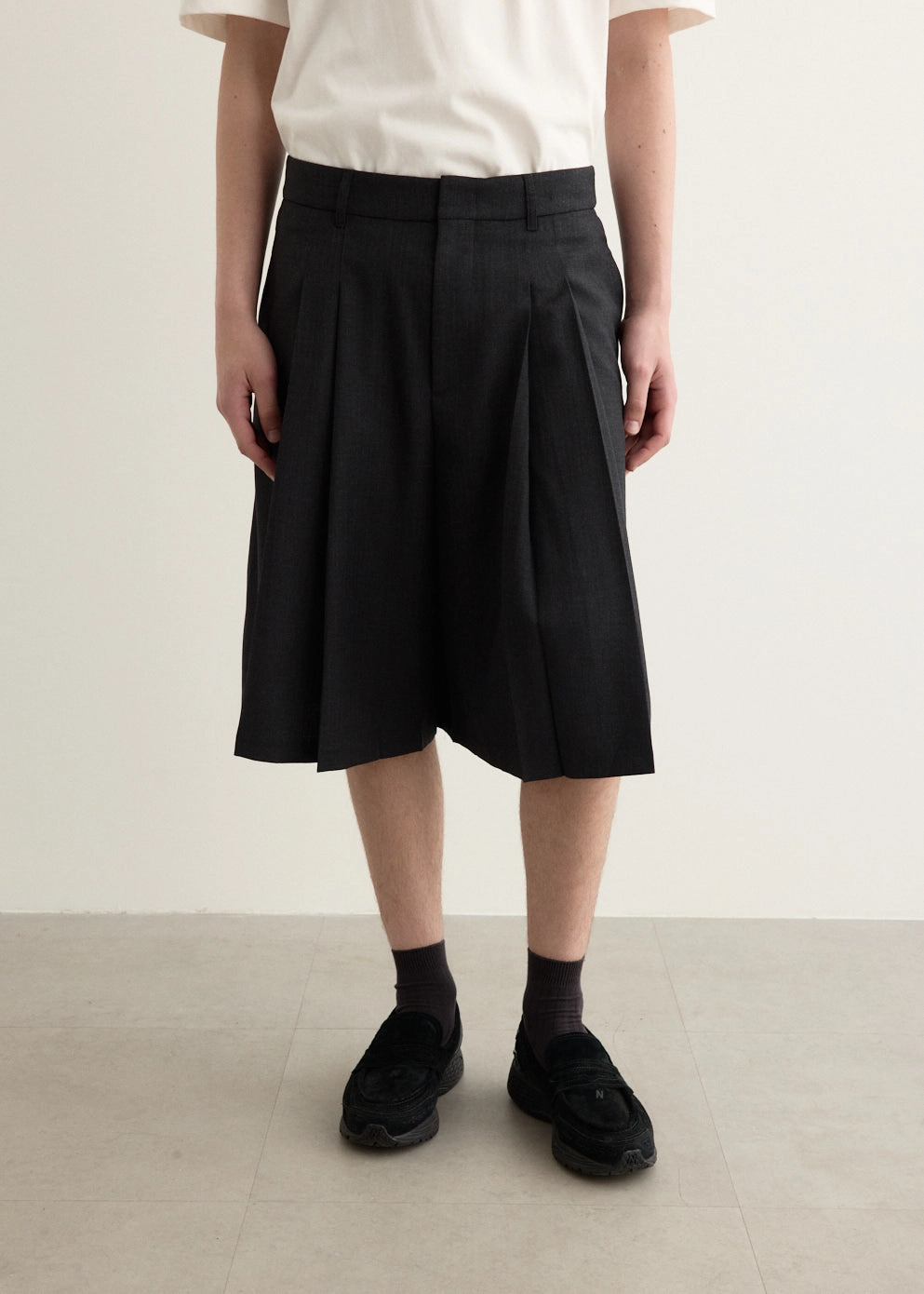 Significant Pleat Front Bermuda Shorts StretchWaistband