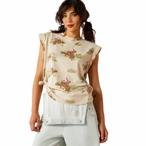 Hidden Storage Pocket Weighted Hem Trim Ariat Britney Round Up Cap Sleeve T Shirt