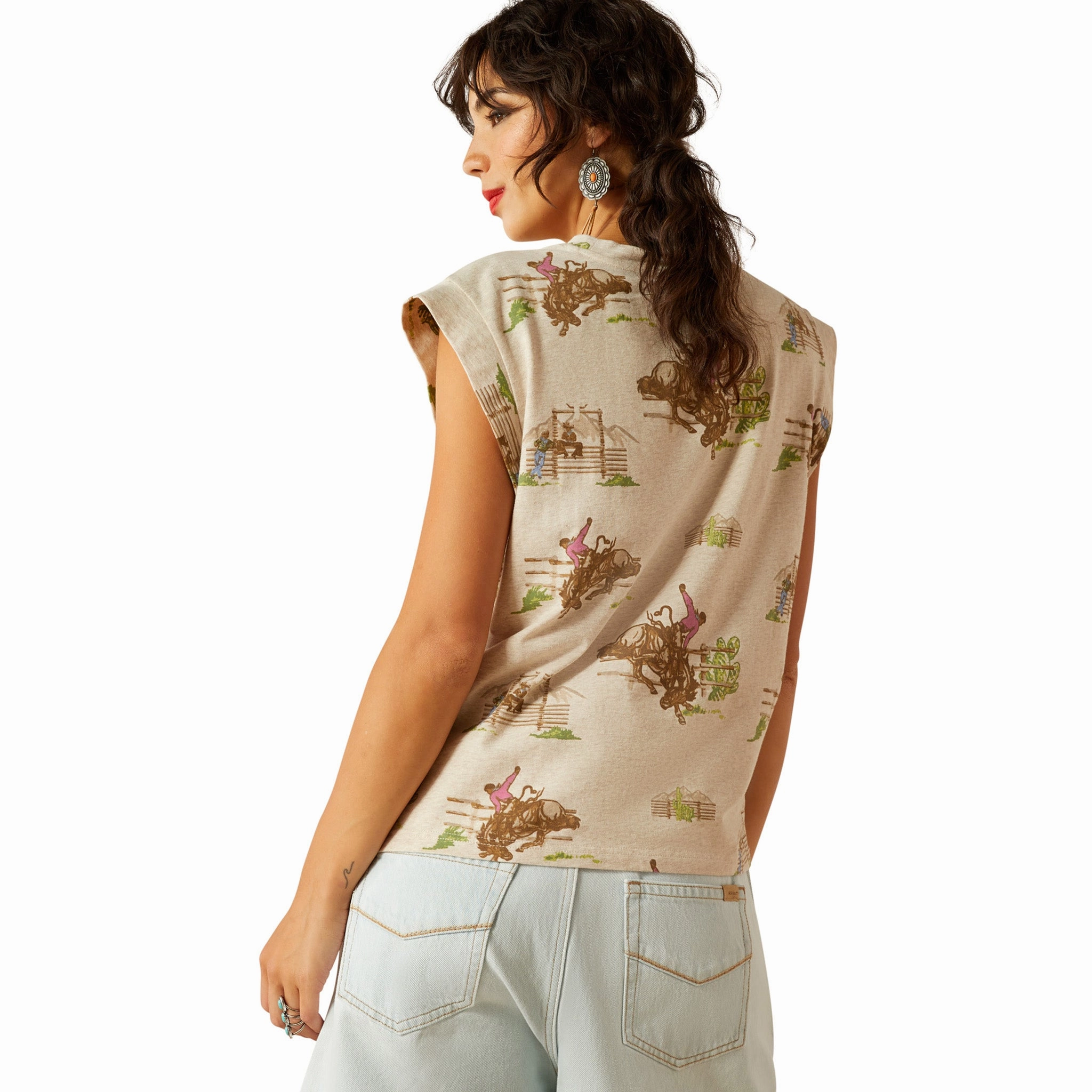 Ariat Britney Round Up Cap Sleeve T Shirt Chic Look BlendMaterials