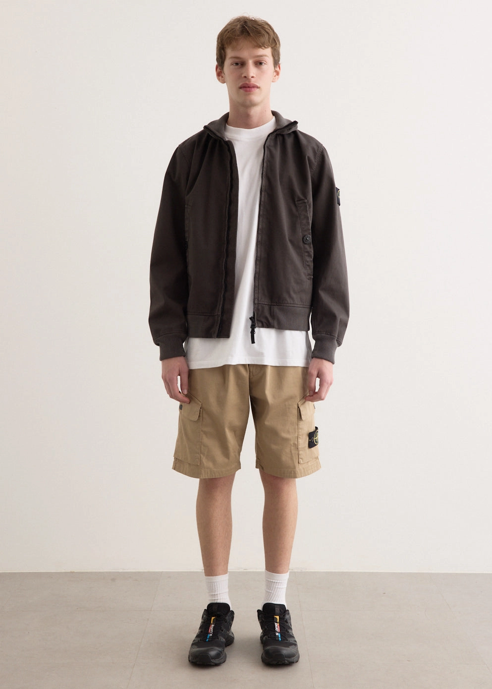 low - rise Breezy Vibe Organic Stretch Cotton Satin Cargo Shorts