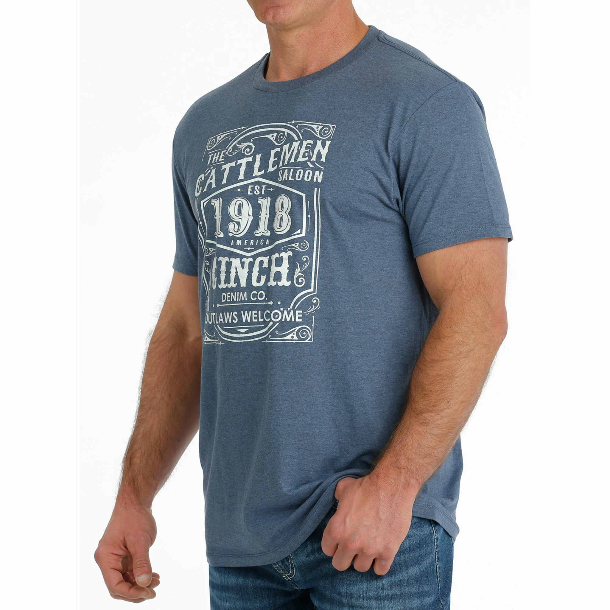 Cinch Men's Blue Cattlemen Cinch Tee Smooth Finish