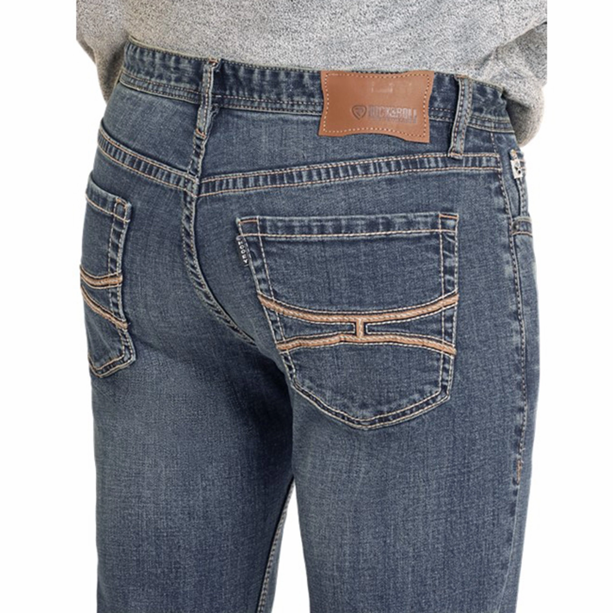 Modern Couple Look Subtle design Rock & Roll Men's Hooey Dark Wash Revolver Jeans