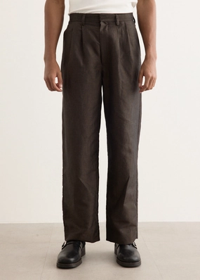 Wool Linen Tailored Trousers Utility Style