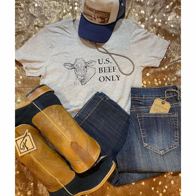 US BEEF Only Tee Stretch Knit Fabric ReinforcedHems