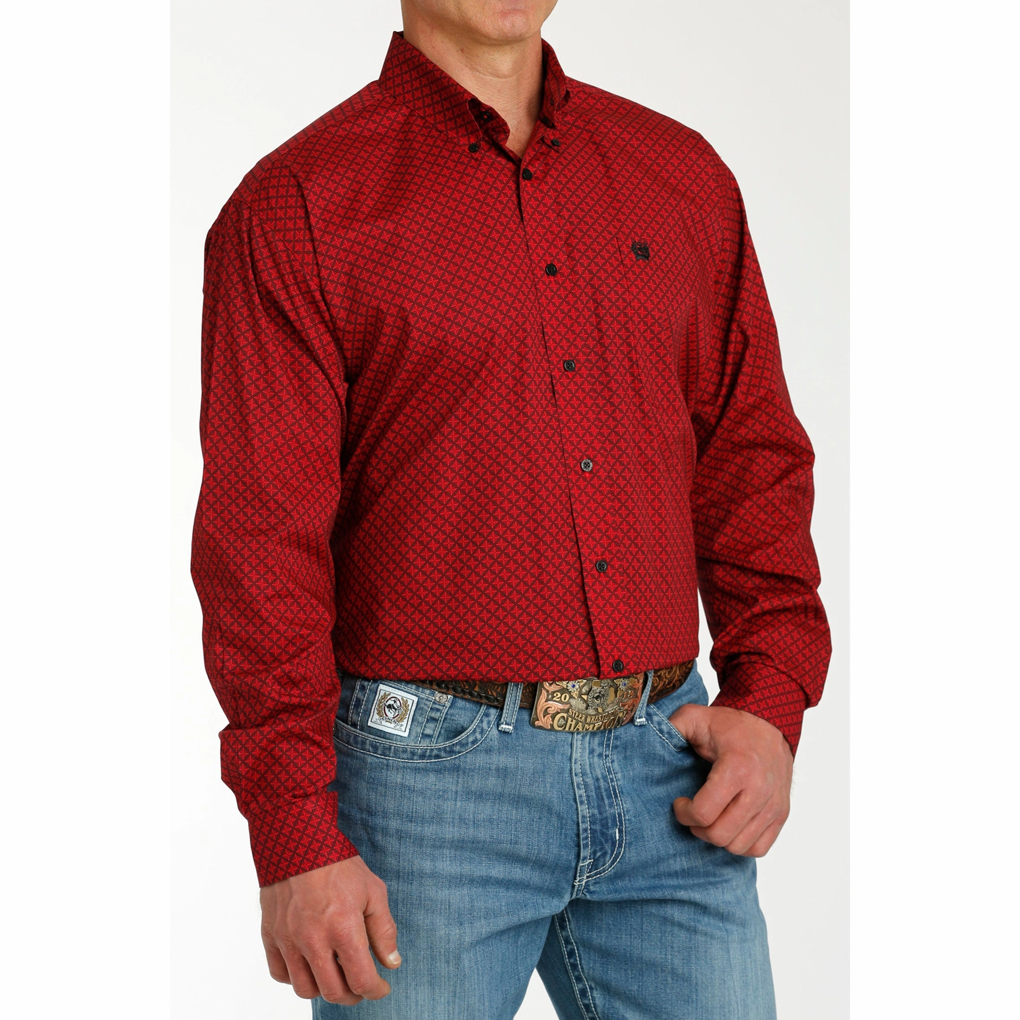 Unisex Option First Date Cinch Men's Red Diamond Long Sleeve