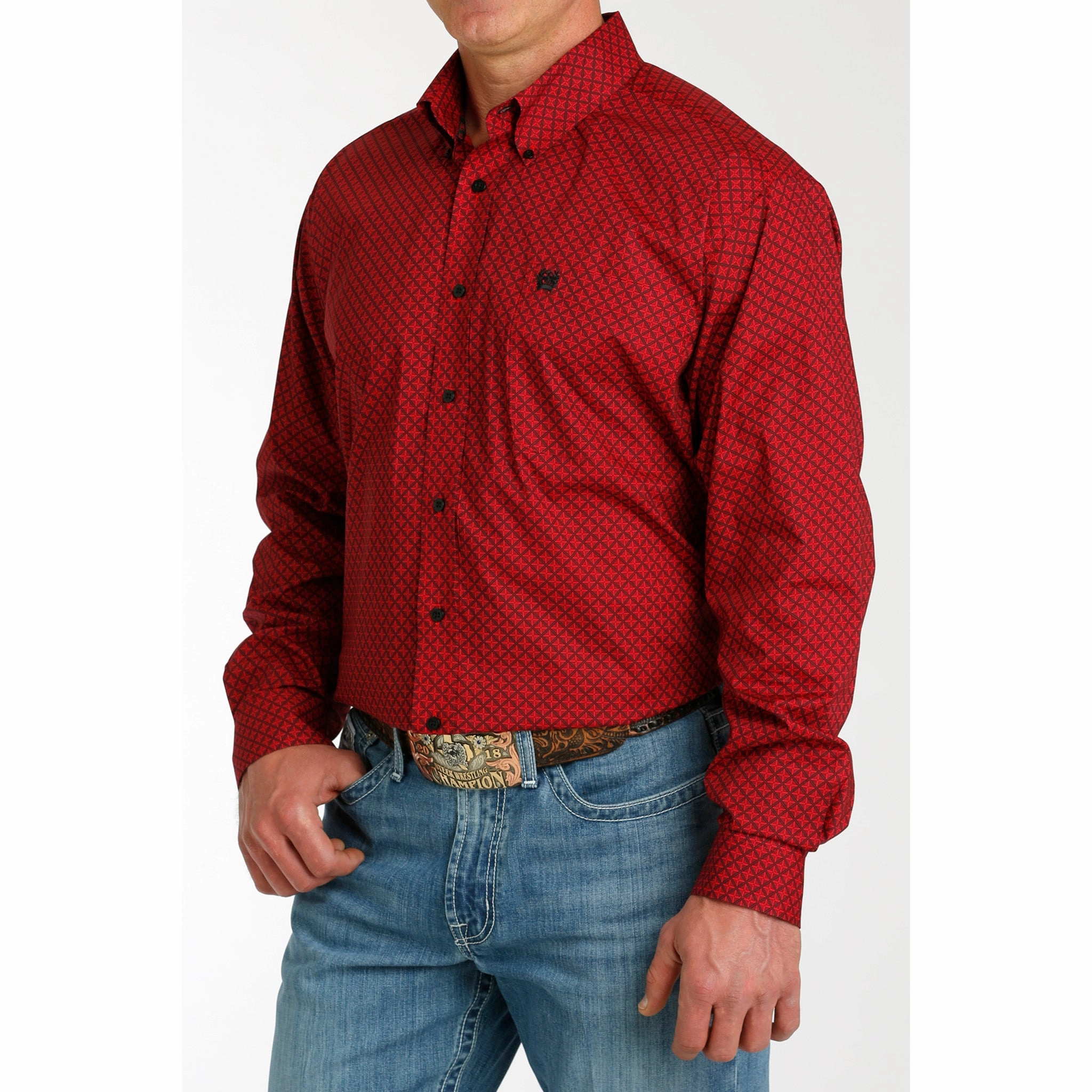 Cinch Men's Red Diamond Long Sleeve All-Ages Fit Wardrobe Must-Have