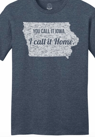 Flexible Knit Blend Unisex Navy Call It Home Iowa T Shirt