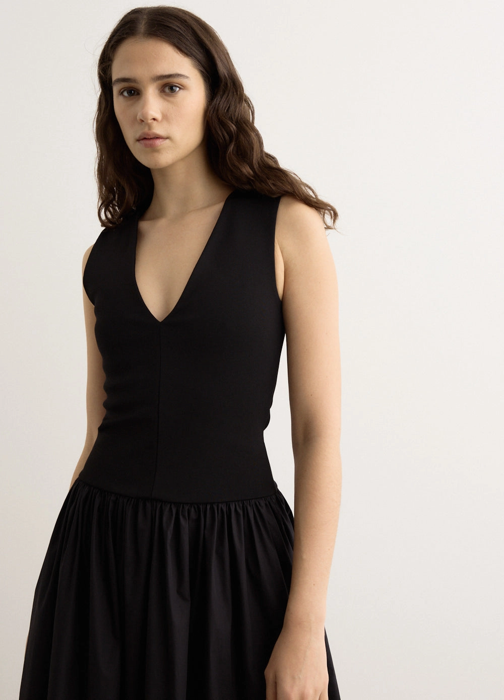 Smart and Relaxed V Knit Cotton Dress