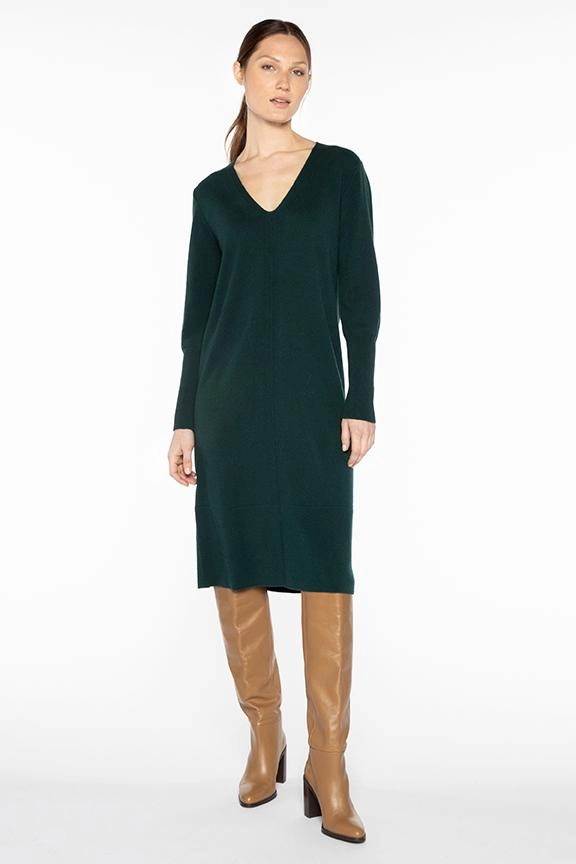 Elegant Outline Vee Neck Dress