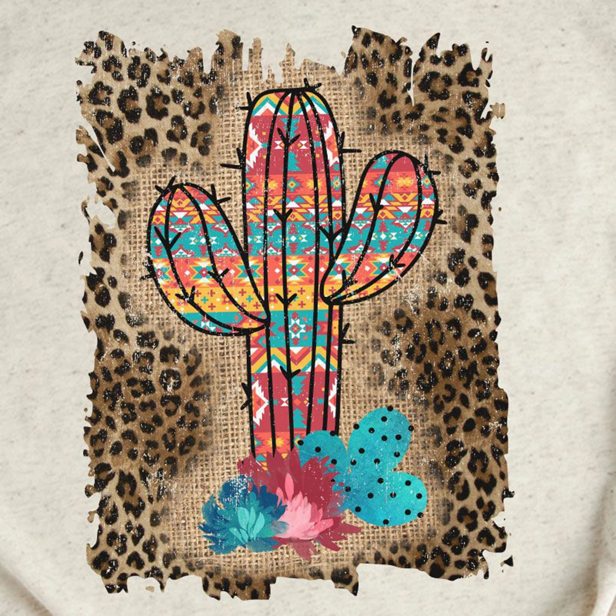 Rebel Rose Cream Graphic Tee - Leopard Aztec Cactus SmoothZipper