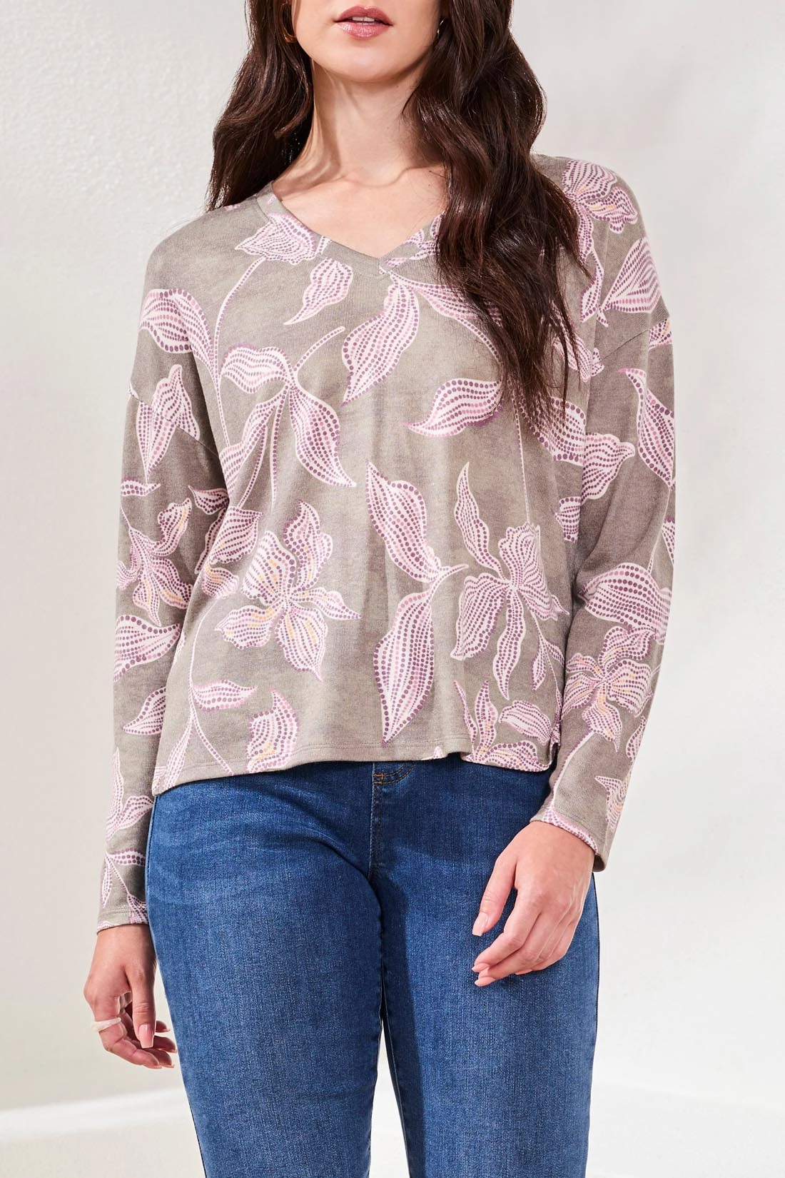 Cozy Wear Tribal Fuzzy Soft V-Neck Top- Multiple Prints