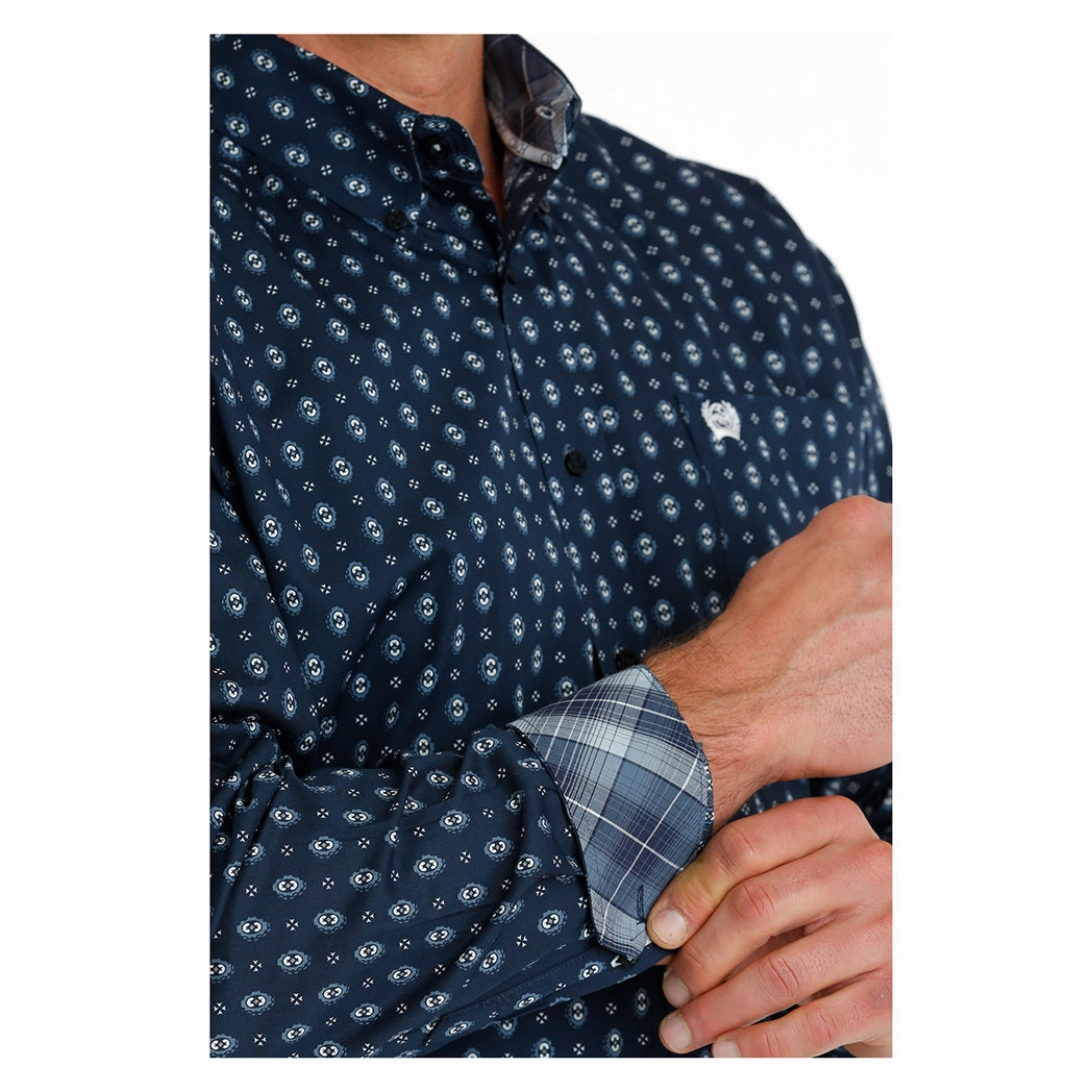formal dinner Light Option Cinch Mens Geo Navy Long Sleeve