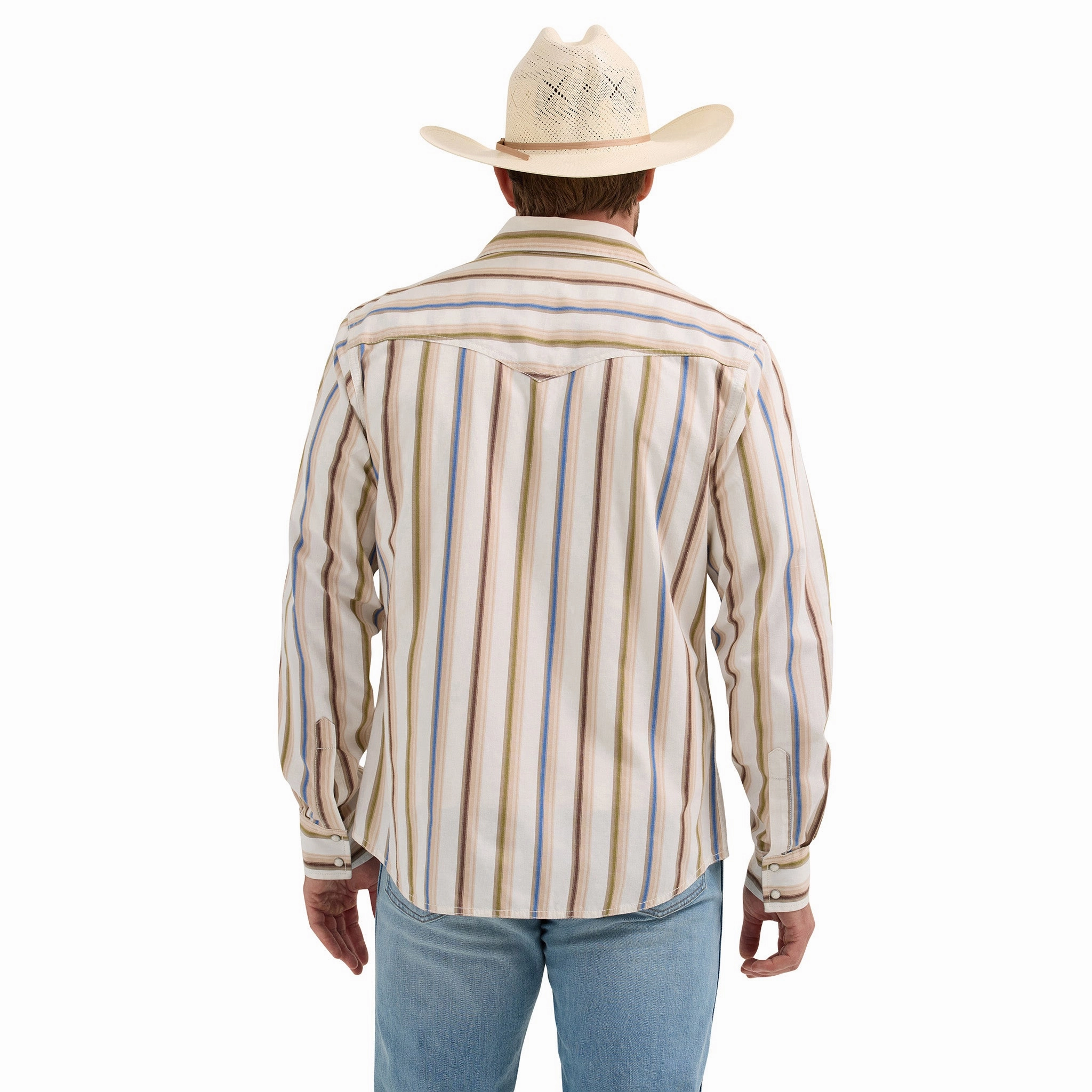 Compact Packing Autumn Look Wrangler Men's Retro Rusty Striped Shirt