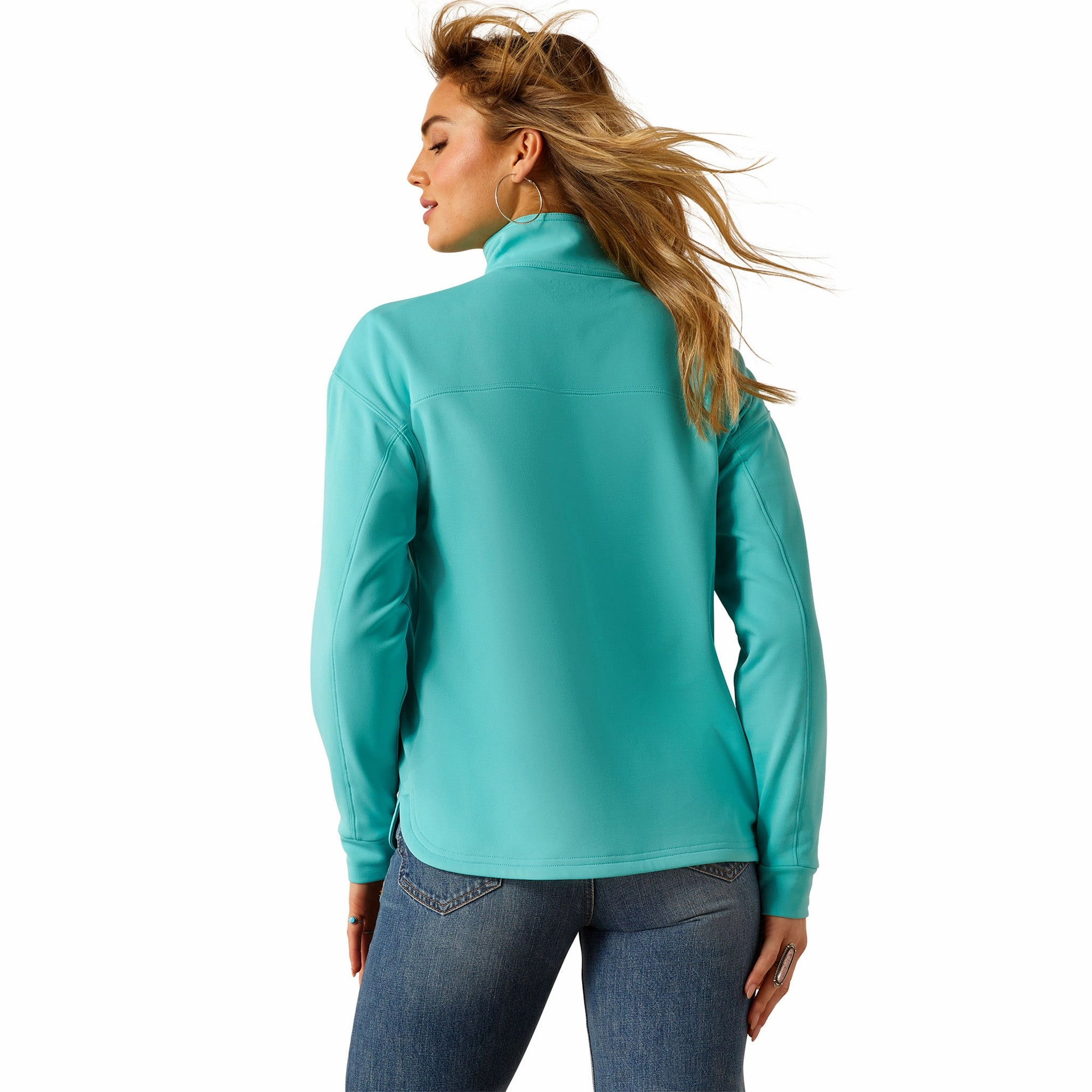 Ariat Women's 1/2 Zip Solid Turquoise Breeze Sweatshirt CollapsibleFrame elegant design